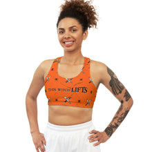 Load image into Gallery viewer, Halloween Seamless Sports Bra - THIS WITCH LIFTS - XºInk Design