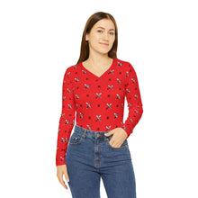 Load image into Gallery viewer, Women's Long Sleeve V-neck Shirt - XºINK Halloween Collection V-Neck 'All The Horrors'