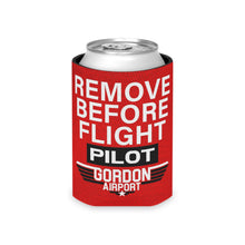 Load image into Gallery viewer, Gordon Airport REMOVE BEFORE FLIGHT/CLEAR PROP Slim or Regular Can Koozie