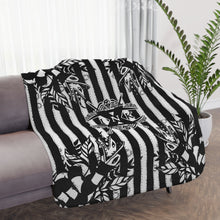 Load image into Gallery viewer, Sherpa Blanket - XºInk Halloween Collection Beetlejuice Vibe SUPER SOFT