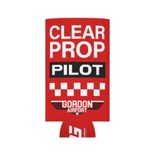 Load image into Gallery viewer, Gordon Airport REMOVE BEFORE FLIGHT/CLEAR PROP Slim or Regular Can Koozie