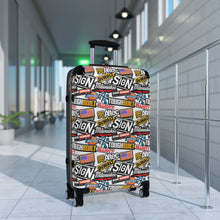 Load image into Gallery viewer, The Sign Guy "STICKERED UP" Travel Suitcases (in 3 Sizes)