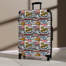 Load image into Gallery viewer, The Sign Guy "STICKERED UP" Travel Suitcases (in 3 Sizes)