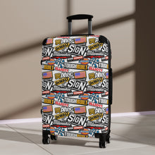 Load image into Gallery viewer, The Sign Guy "STICKERED UP" Travel Suitcases (in 3 Sizes)
