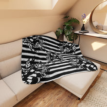 Load image into Gallery viewer, Sherpa Blanket - XºInk Halloween Collection Beetlejuice Vibe SUPER SOFT