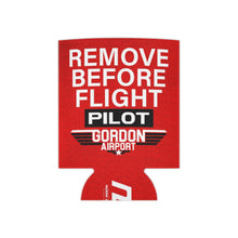 Load image into Gallery viewer, Gordon Airport REMOVE BEFORE FLIGHT/CLEAR PROP Slim or Regular Can Koozie