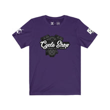Load image into Gallery viewer, 469 Cycle Shop x XºInk Series CYCLE SHOP ENGINE Unisex Jersey Short Sleeve Tee