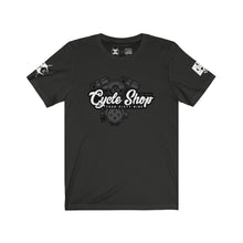 Load image into Gallery viewer, 469 Cycle Shop x XºInk Series CYCLE SHOP ENGINE Unisex Jersey Short Sleeve Tee