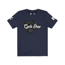 Load image into Gallery viewer, 469 Cycle Shop x XºInk Series CYCLE SHOP ENGINE Unisex Jersey Short Sleeve Tee