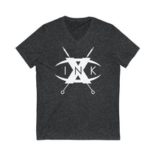 Load image into Gallery viewer, XºInk CROSSED TATTOO NEEDLES Logo V-Neck