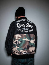 Load image into Gallery viewer, 469 Cycle Shop x XºINK Series SHOP TEAM CAMO Men's Bomber Jacket