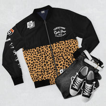 Load image into Gallery viewer, 469 Cycle Shop x XºInk Series Women's Leopard CYCLE SHOP TEAM Bomber Jacket