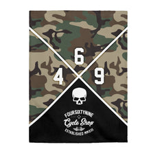 Load image into Gallery viewer, 469 Cycle Shop x XºInk Series CAMO X 60"x80" Velveteen Plush Blanket