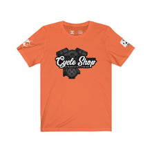 Load image into Gallery viewer, 469 Cycle Shop x XºInk Series CYCLE SHOP ENGINE Unisex Jersey Short Sleeve Tee