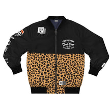 Load image into Gallery viewer, 469 Cycle Shop x XºInk Series Women's Leopard CYCLE SHOP TEAM Bomber Jacket