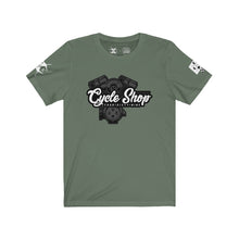 Load image into Gallery viewer, 469 Cycle Shop x XºInk Series CYCLE SHOP ENGINE Unisex Jersey Short Sleeve Tee