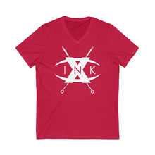 Load image into Gallery viewer, XºInk CROSSED TATTOO NEEDLES Logo V-Neck